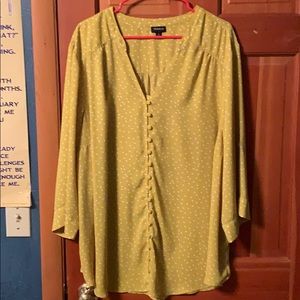 Like new Torrid 4 yellow polka dot blouse